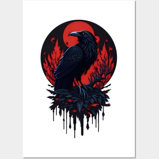 Red Raven Posters and Art